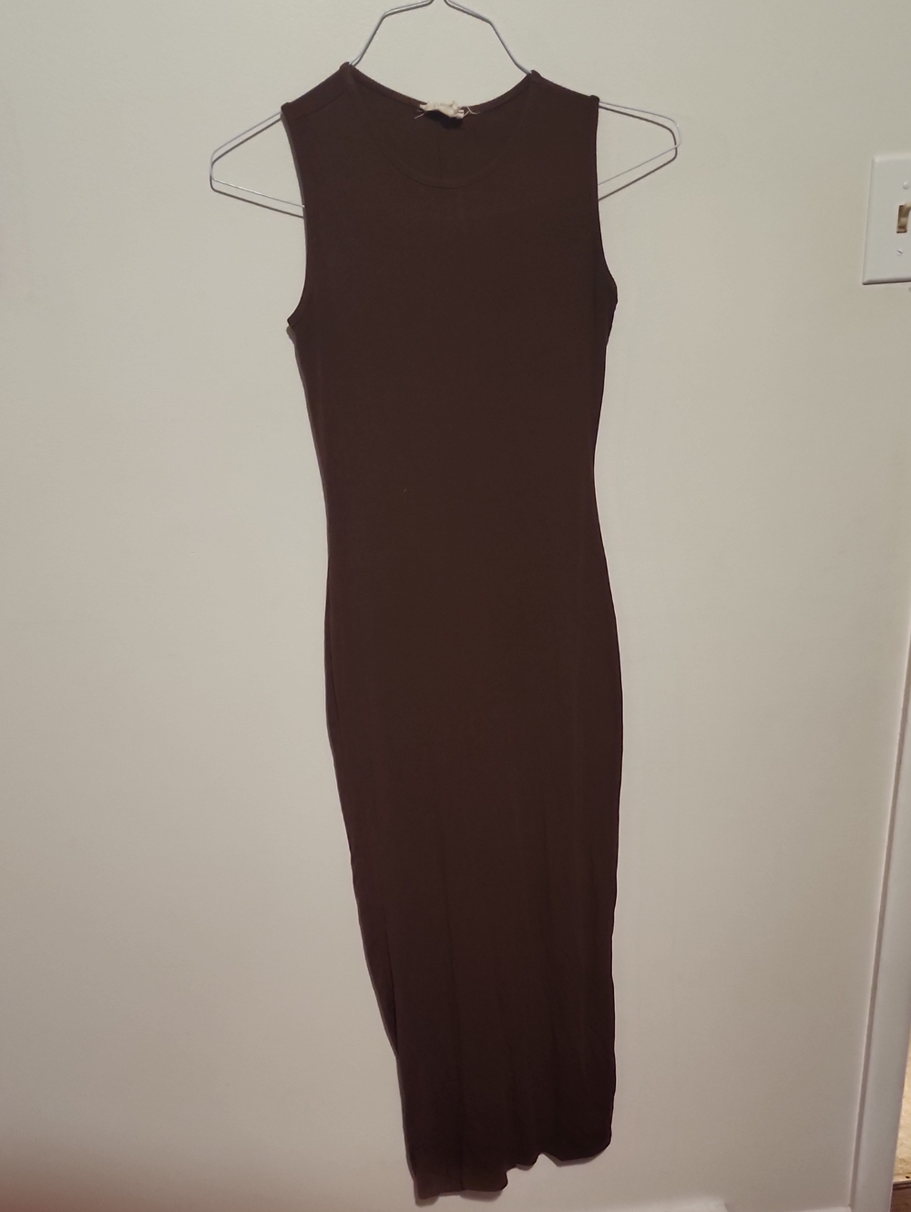 Sleeveless Brown Bodycon Maxi Dress